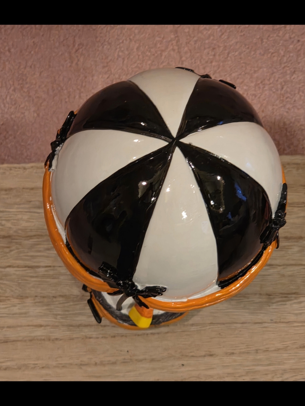 Halloween Ghost Hot Air Balloon Table Accent - Black, White & Orange - Picture 6 of 7